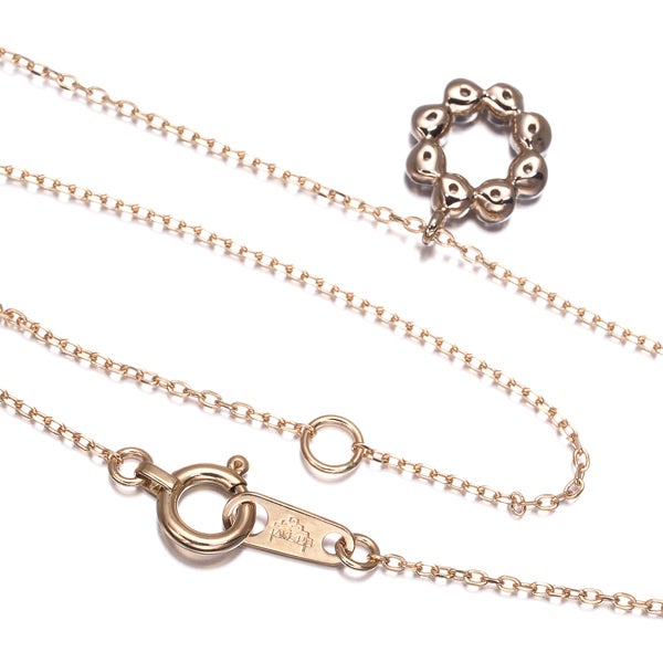 テイクアップ ネックレス ダイヤ 0.08ct  サークル スパイラル リース K18PG 