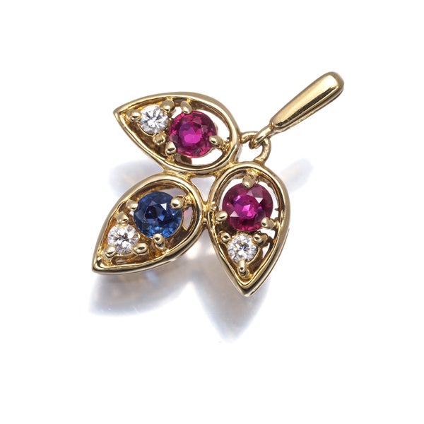 ミキモト ペンダントトップ ルビー 0.22ct  サファイア 0.12ct  ダイヤ 0.06ct  K18YG