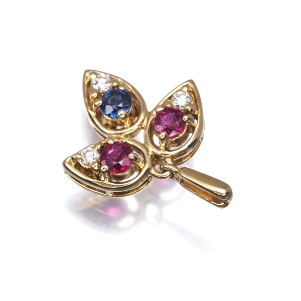 ミキモト ペンダントトップ ルビー 0.22ct  サファイア 0.12ct  ダイヤ 0.06ct  K18YG