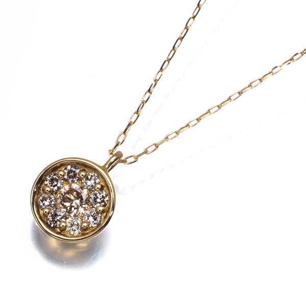 ダイヤ 0.18ct パヴェ  ネックレス K18YG 