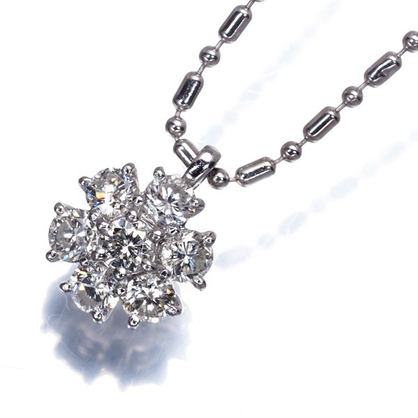 ダイヤ 0.71ct フラワー  ネックレス Pt900/Pt850 