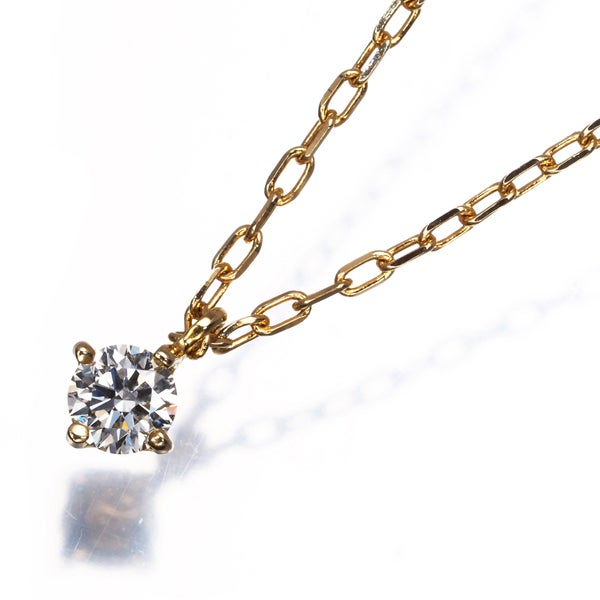 ダイヤ 0.1ct 一粒  ネックレス K18YG 