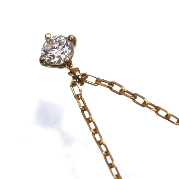 ダイヤ 0.1ct 一粒  ネックレス K18YG 