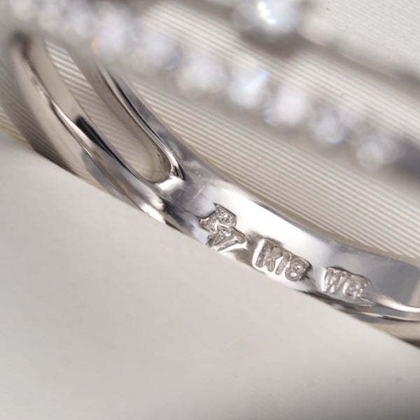 ポンテヴェキオ リング ダイヤ 0.36ct  ウェーブ 揺れる 10号 K18WG 