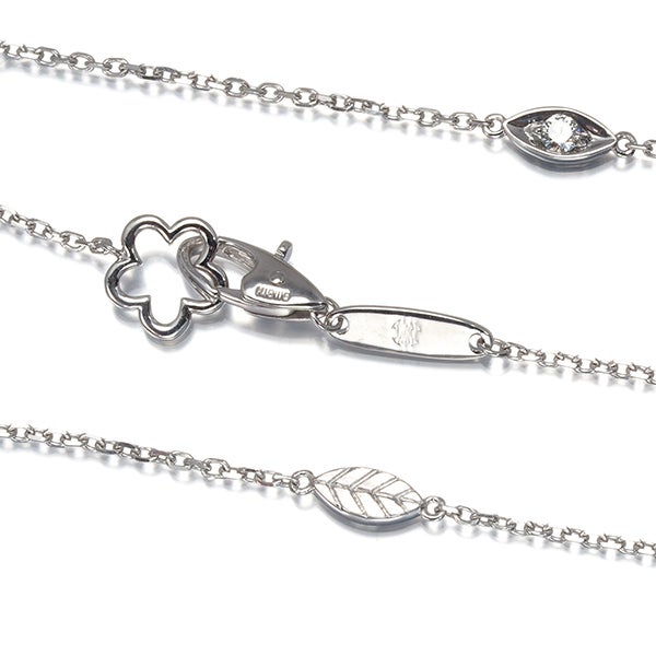 モニッケンダム ネックレス ダイヤ 1.29ct  フラワー レイヤード ロング K18WG 
