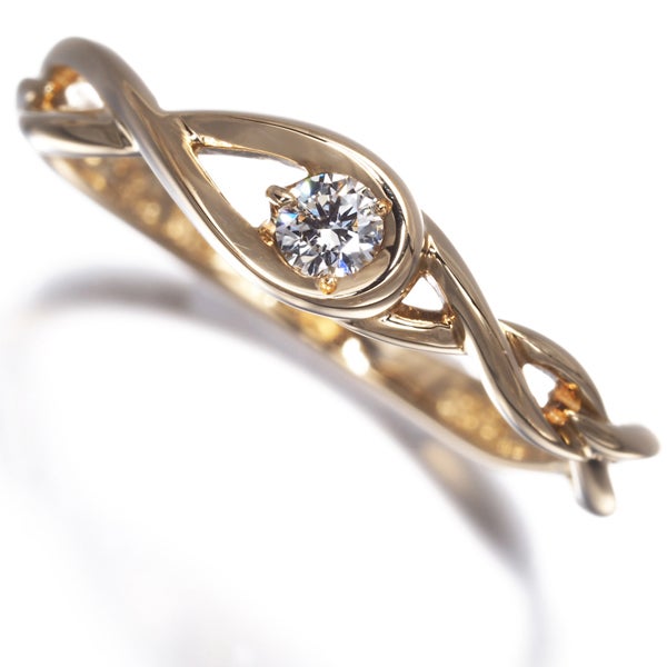 スタージュエリー リング ダイヤ 0.06ct  一粒 9号 K18YG 