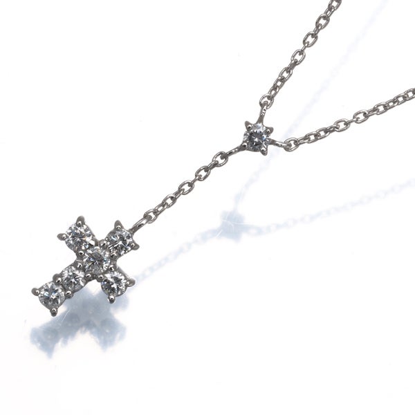 ヴァンドーム ネックレス ダイヤ 0.23ct  クロス Yドロップ Pt900/Pt850 