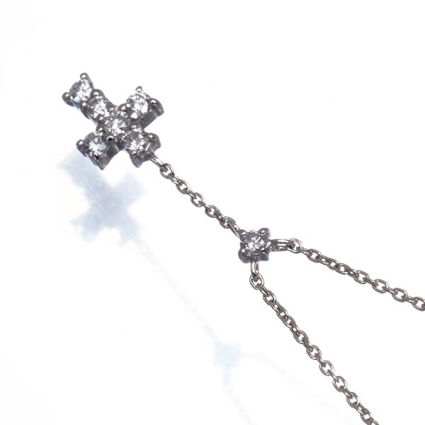 ヴァンドーム ネックレス ダイヤ 0.23ct  クロス Yドロップ Pt900/Pt850 