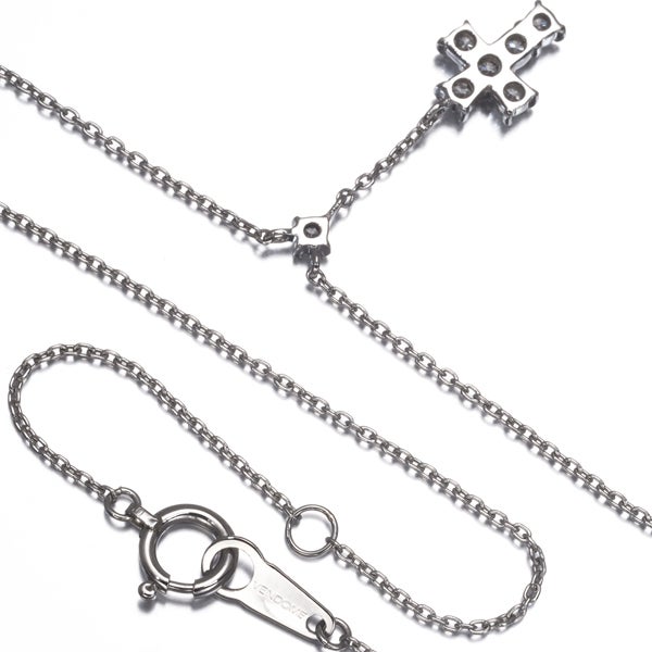ヴァンドーム ネックレス ダイヤ 0.23ct  クロス Yドロップ Pt900/Pt850 