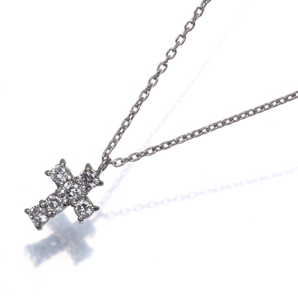 ヴァンドーム ネックレス ダイヤ 0.18ct  クロス Pt900/Pt850 