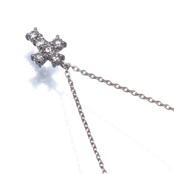 ヴァンドーム ネックレス ダイヤ 0.18ct  クロス Pt900/Pt850 