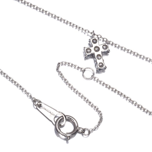 ヴァンドーム ネックレス ダイヤ 0.18ct  クロス Pt900/Pt850 
