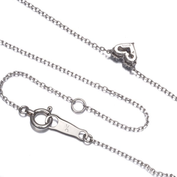 ヴァンドーム ネックレス ダイヤ 0.13ct  ハート パヴェ Pt950/Pt850 