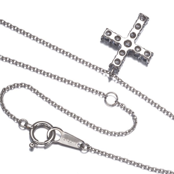 ヴァンドーム ネックレス ダイヤ 0.50ct  クロス Pt900/Pt850 