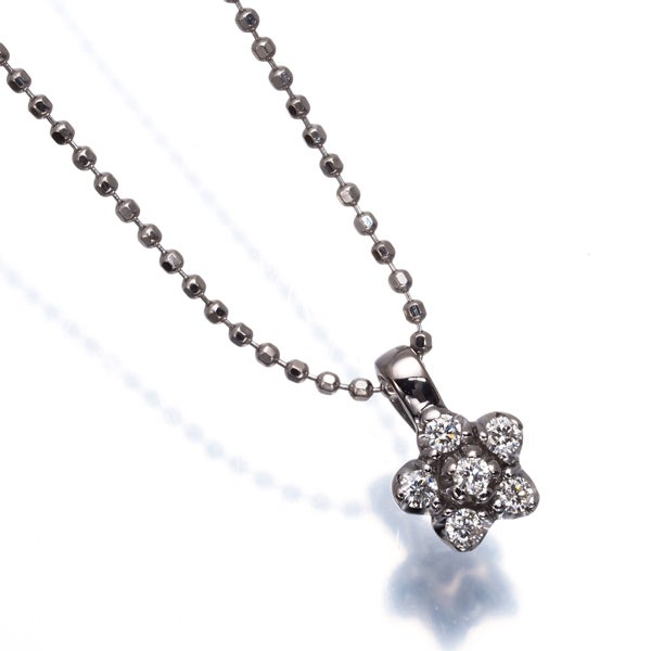 ヴァンドーム ネックレス ダイヤ 0.29ct  フラワー　揺れる 3way K18WG 
