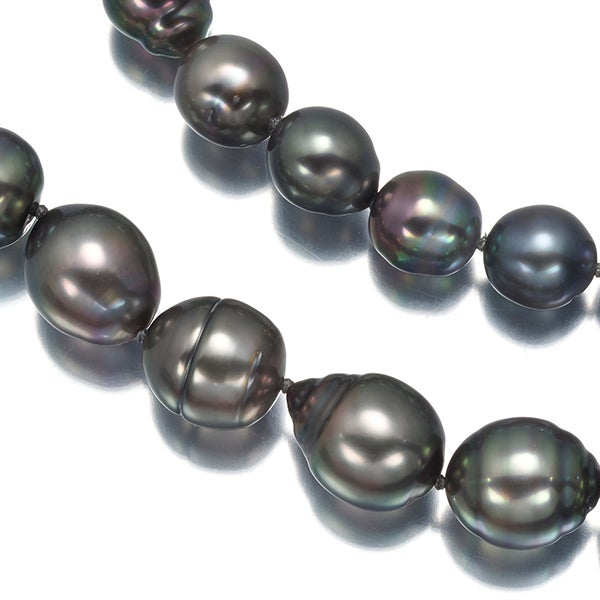 タサキ ネックレス バロックパール 黒蝶真珠 8.3-10.8mm   シルバー 