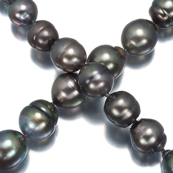 タサキ ネックレス バロックパール 黒蝶真珠 8.3-10.8mm   シルバー 