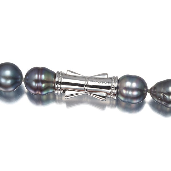 タサキ ネックレス バロックパール 黒蝶真珠 8.3-10.8mm   シルバー 