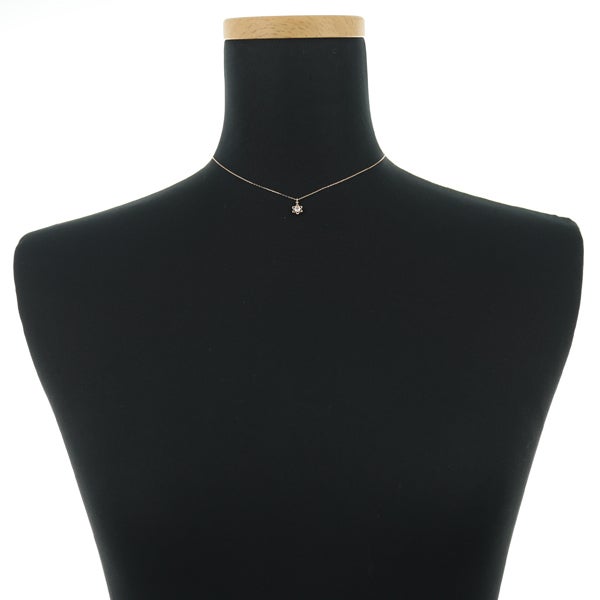 カナル4℃ ネックレス ローズクォーツ ダイヤ  フラワー K10PG 