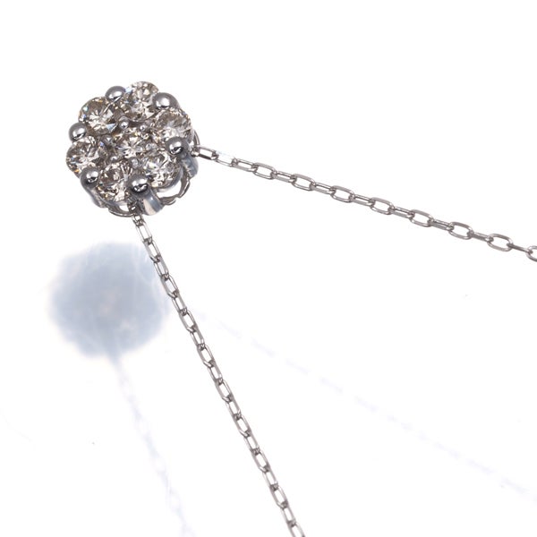 ブラウンダイヤ 0.20ct フラワー  ネックレス K18WG 