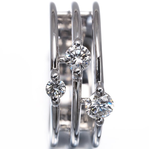 DTC リング ダイヤ 0.212ct/0.22ct トリロジー 3P 3ロウ 11号 K18WG 