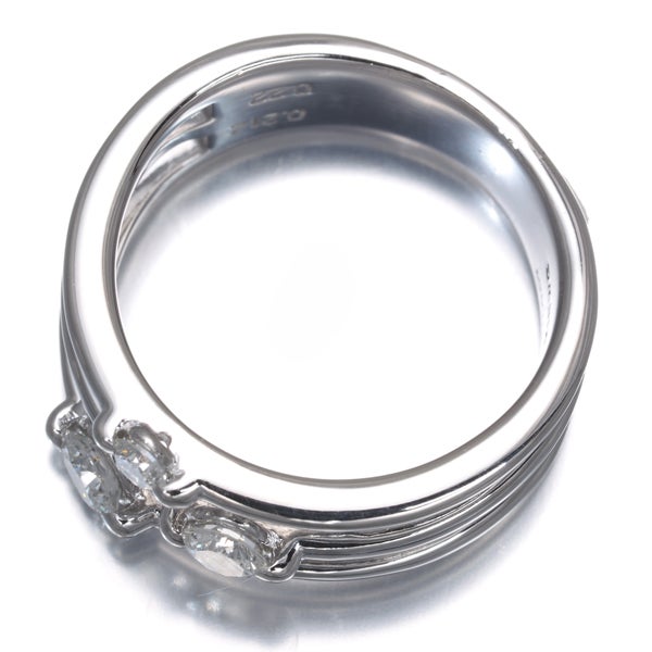 DTC リング ダイヤ 0.212ct/0.22ct トリロジー 3P 3ロウ 11号 K18WG 