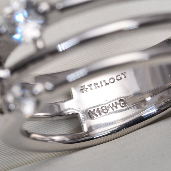 DTC リング ダイヤ 0.212ct/0.22ct トリロジー 3P 3ロウ 11号 K18WG 