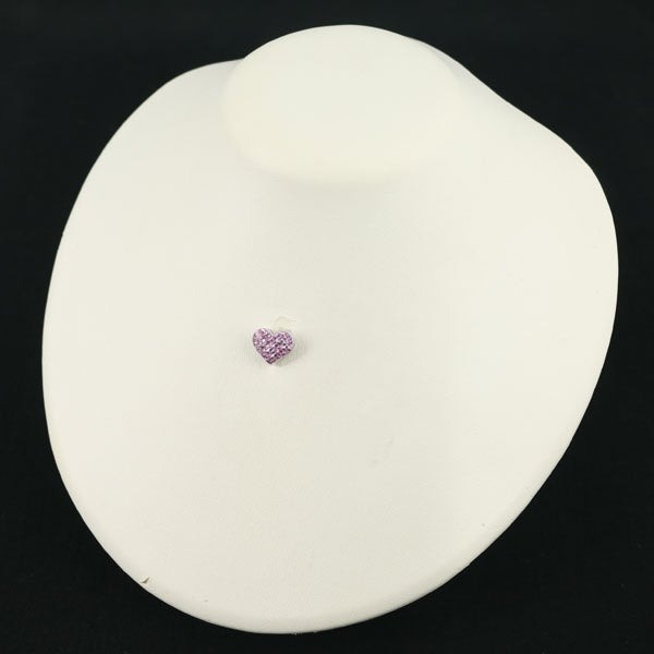 ピンクサファイア 1.58ct ハート ミステリーセッティング ペンダントトップ K18WG 