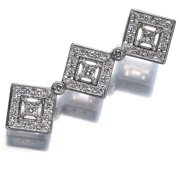 タサキ ペンダントトップ ダイヤ 0.53ct  プリンセス 2種カット 2WAY K18WG 