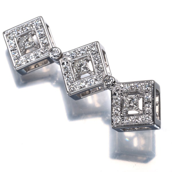 タサキ ペンダントトップ ダイヤ 0.53ct  プリンセス 2種カット 2WAY K18WG 