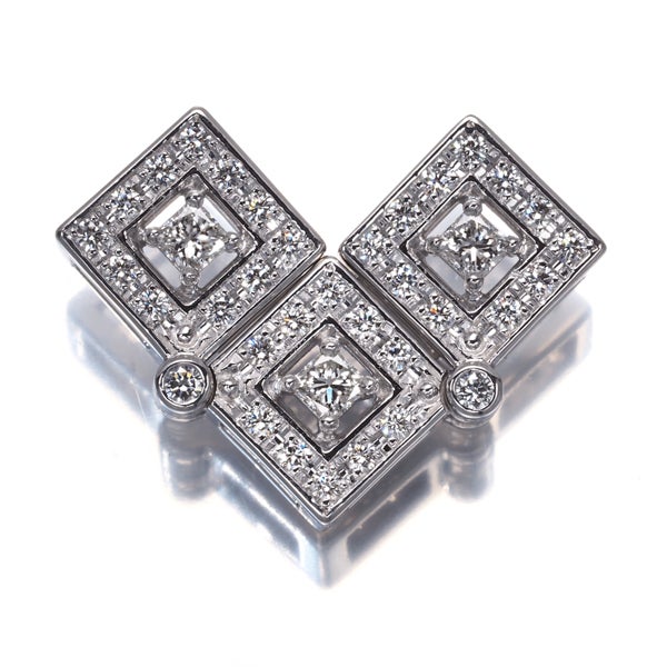 タサキ ペンダントトップ ダイヤ 0.53ct  プリンセス 2種カット 2WAY K18WG 