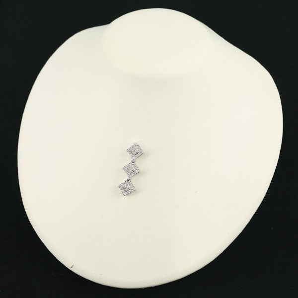 タサキ ペンダントトップ ダイヤ 0.53ct  プリンセス 2種カット 2WAY K18WG 