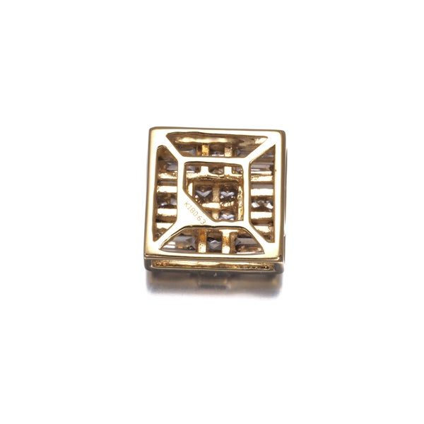 ブラウンダイヤ 0.63ct テーパー プリンセス 2種カット ペンダントトップ K18YG 