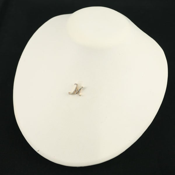 ダイヤ 0.18ct アルファベット イニシャル M  ペンダントトップ K18PG 