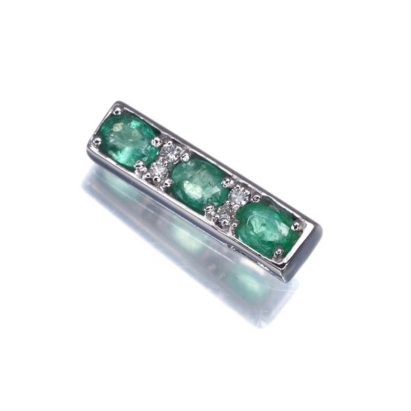 エメラルド  ダイヤ 0.04ct   ペンダントトップ K18WG 