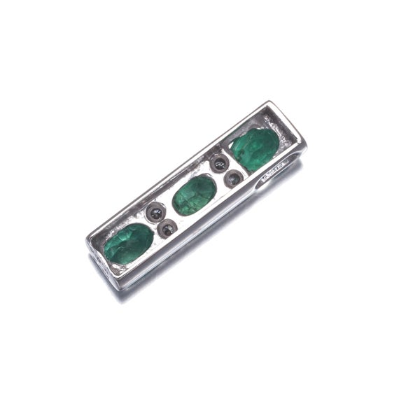 エメラルド  ダイヤ 0.04ct   ペンダントトップ K18WG 