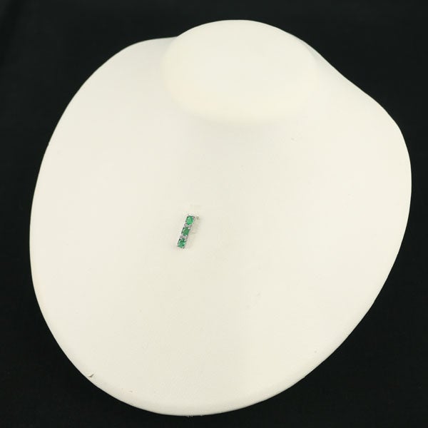 エメラルド  ダイヤ 0.04ct   ペンダントトップ K18WG 