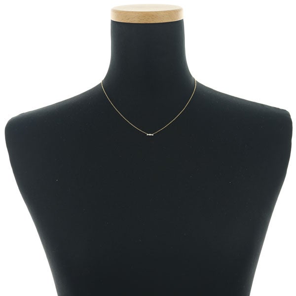 アーカー ネックレス ダイヤ 0.08ct  リボン K18YG 
