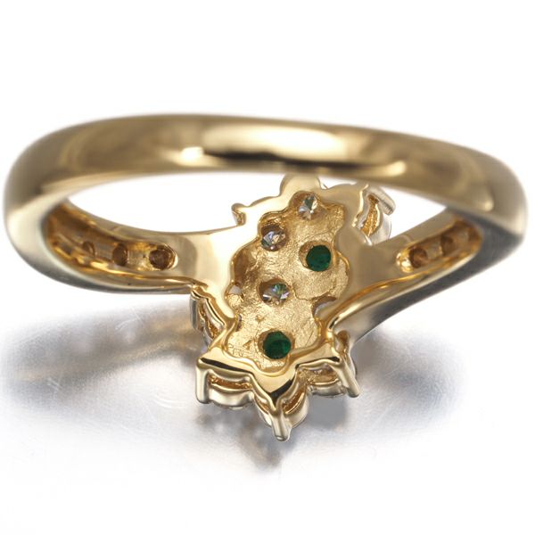 ミキモト リング エメラルド 0.09ct ダイヤ ダイヤモンド 0.39ct