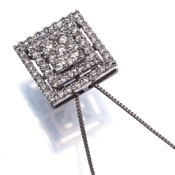 ダイヤ 0.50ct スクエア  ネックレス K18WG 