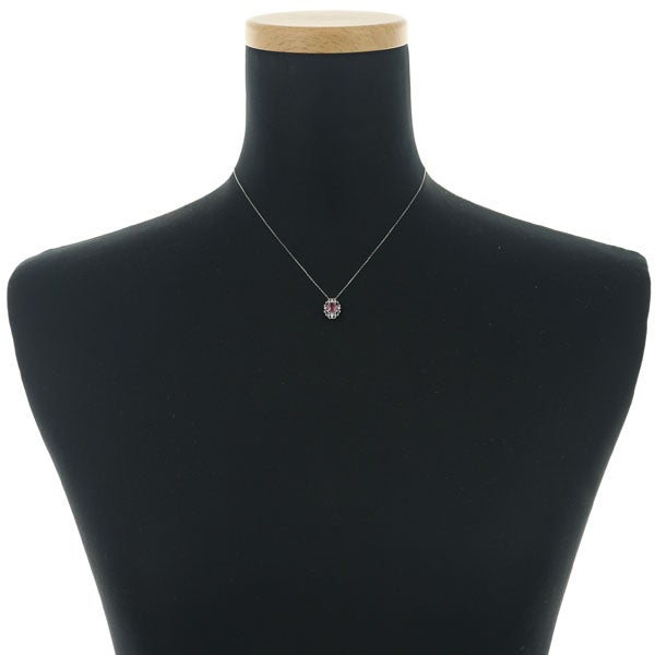 ルビー 0.46ct  ダイヤ 0.03ct クラシック  ネックレス K18WG 