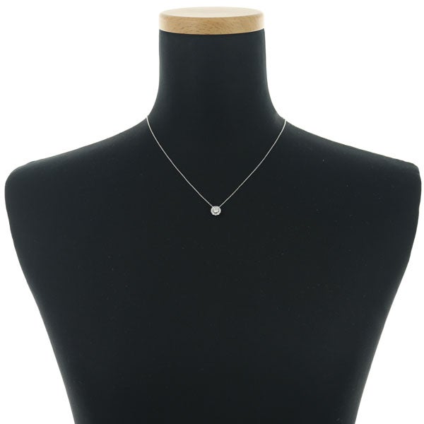 ダイヤ 0.22ct/0.21ct サークル  ネックレス K18WG 