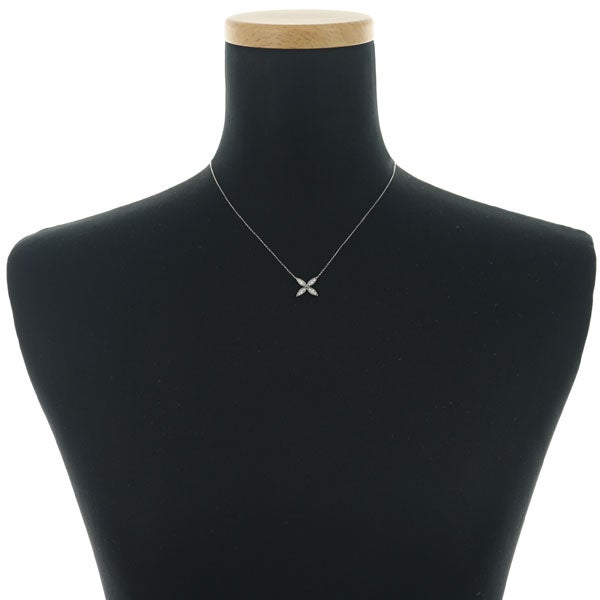 ダイヤ 0.20ct フラワー  ネックレス K18WG 