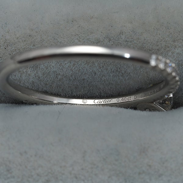 カルティエ リング ダイヤ 0.40ct H VVS1 EX エタンセル ソリテール 50号 Pt950 鑑定書