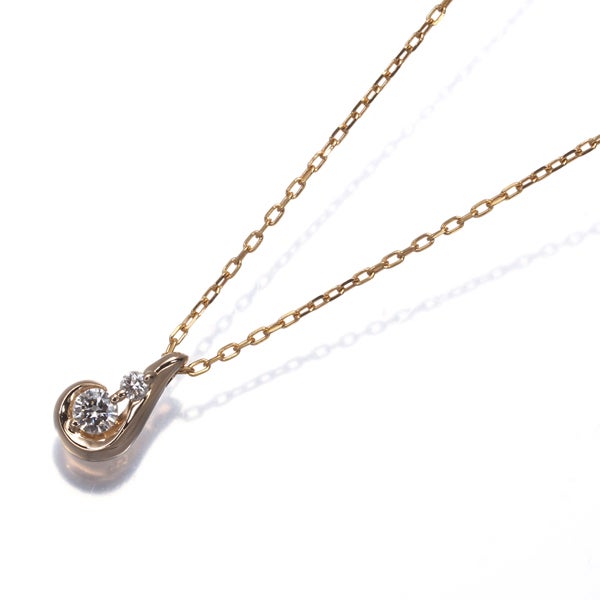 スタージュエリー ネックレス ダイヤ 0.04ct ティアドロップ K18PG/YG