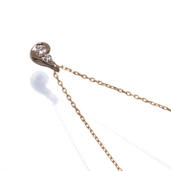 スタージュエリー ネックレス ダイヤ 0.04ct ティアドロップ K18PG/YG
