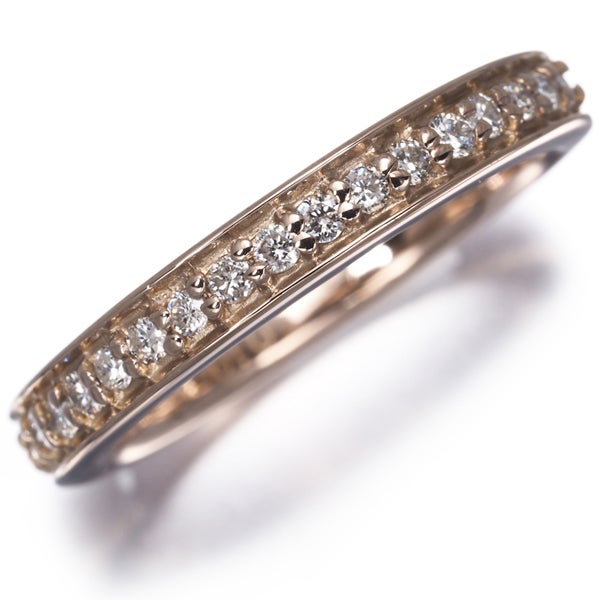 ヴァンドーム リング ダイヤ 0.19ct  ハーフエタニティ 8号 K18PG 