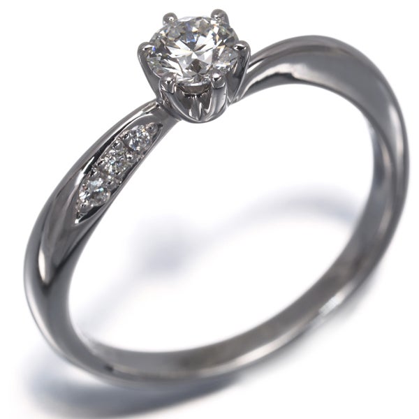 タサキ リング ダイヤ 0.259ct F VS2 3EX/0.04ct  ウェーブ 10号 Pt950 鑑定書