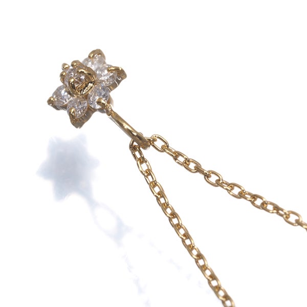 ドレスアドレス ネックレス ダイヤ 0.10ct  フラワー K18YG 