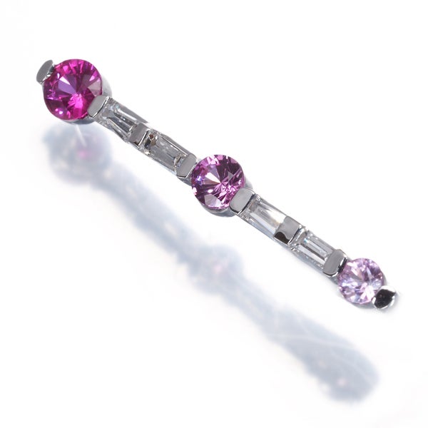 ピンクサファイア 0.39ct  ダイヤ 0.11ct テーパー グラデーション  ペンダントトップ K18WG 
